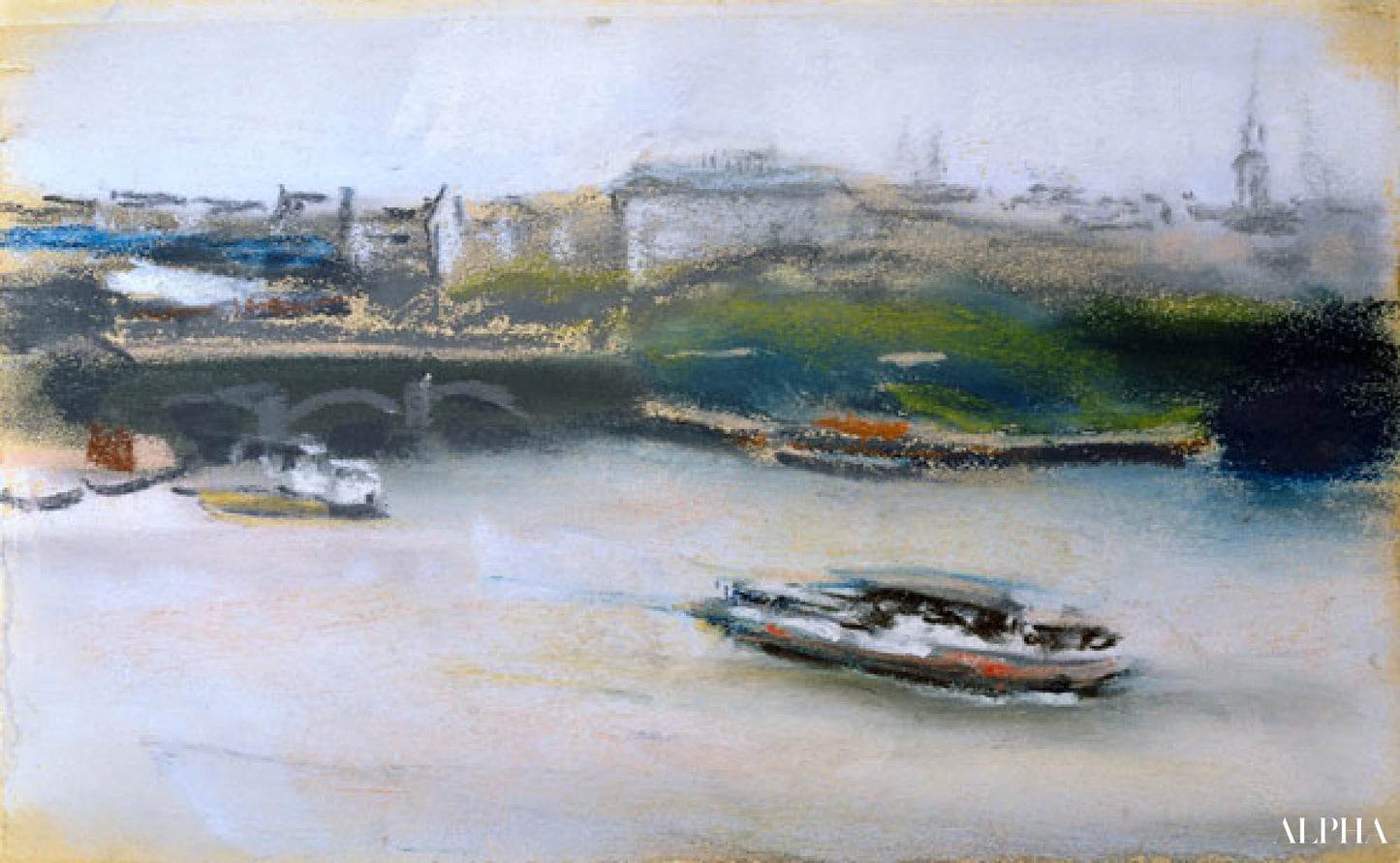 Binnenalster med Lombardsbrucke, Hamburg, 1910 - Max Liebermann - Høykvalitets reproduksjoner av malerier og bilder