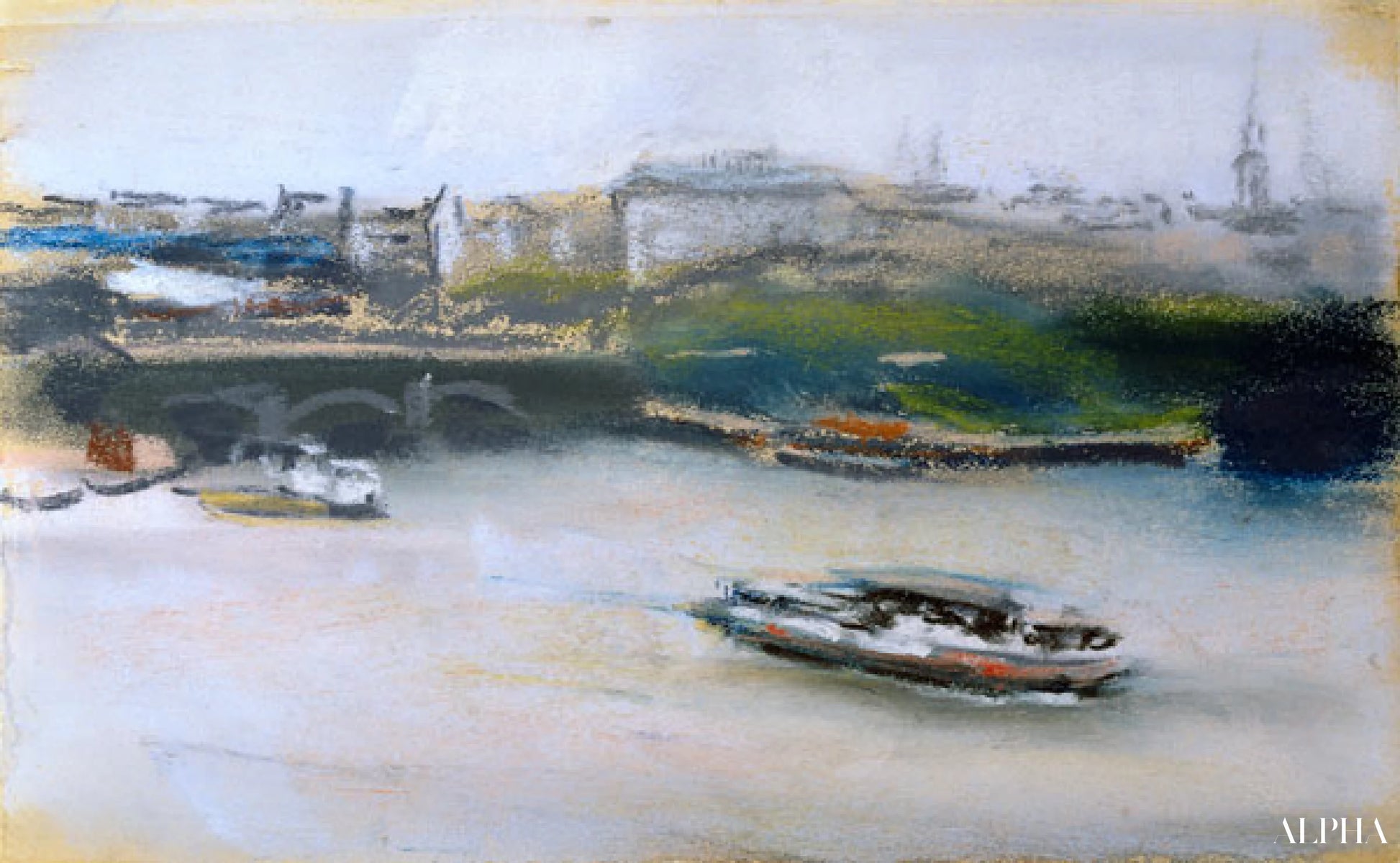 Binnenalster med Lombardsbrucke, Hamburg, 1910 - Max Liebermann - Høykvalitets reproduksjoner av malerier og bilder