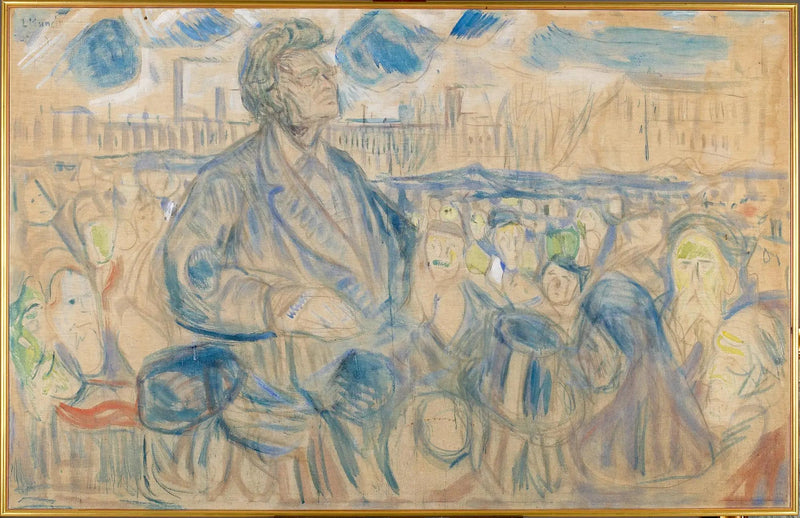 Bjørnstjerne Bjørnson henvender seg til folket - Edvard Munch