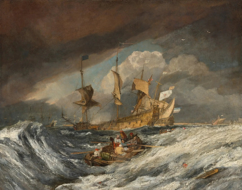 Båter som frakter ankre til de nederlandske krigsskipene - J. M. W. Turner