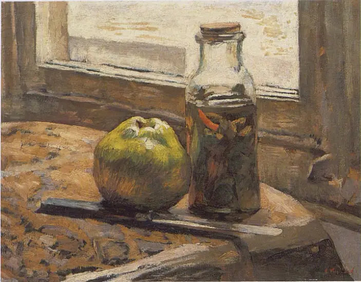 Glasskrukke med sylteagurk og epler - Édouard Vuillard