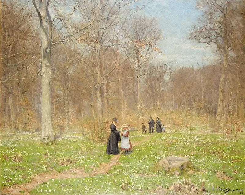 Vårtreet. - H. A. Brendekilde

Source:
Bois au printemps. - H. A. Brendekilde