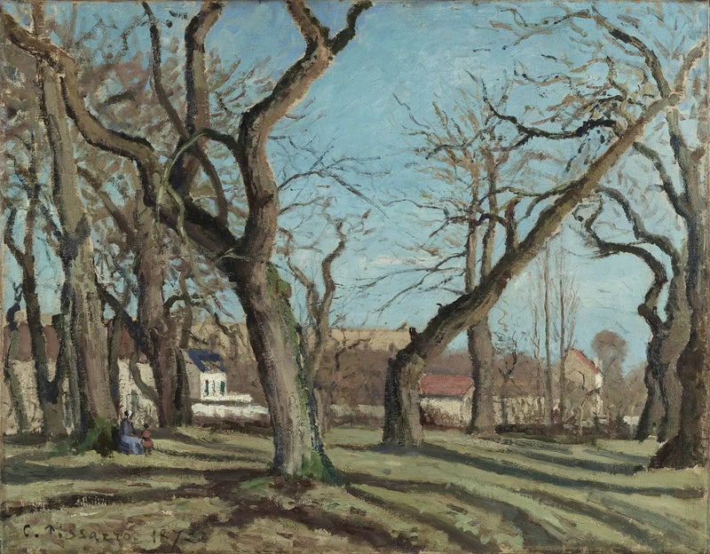 Kastanjetrær i Louveciennes - Camille Pissarro