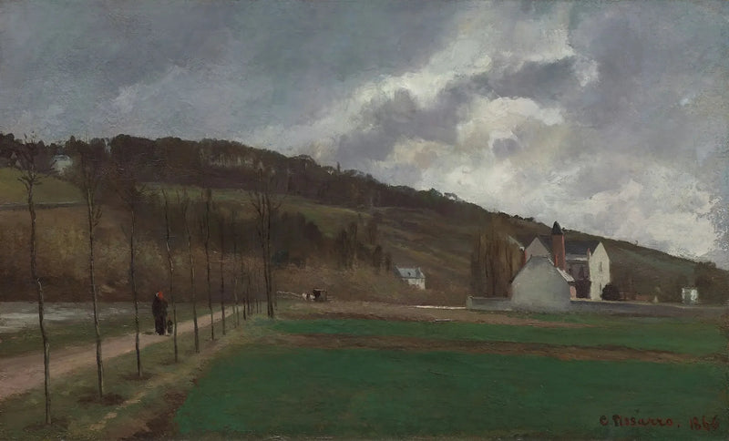Marne-kysten om vinteren - Camille Pissarro