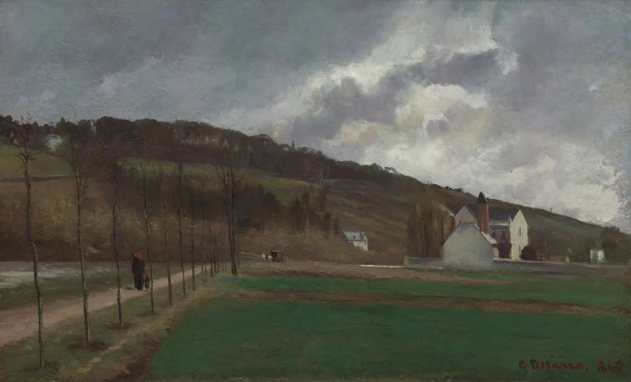 Marne-kysten om vinteren - Camille Pissarro