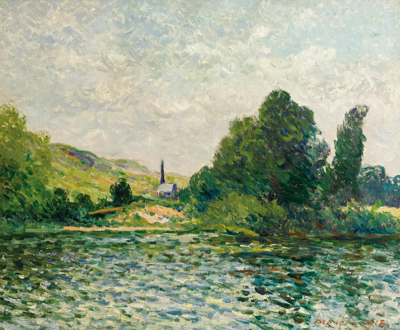 Strandlinjer ved Seinen, landskap i Bouafles, Eure - Maxime Maufra