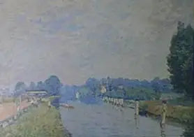 Elvebredder (The Thames at Hampton Court, de første dagene i oktober) - Alfred Sisley