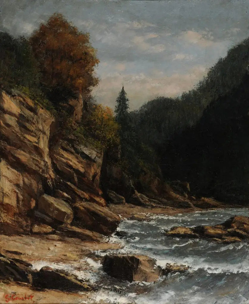 Sjøbredde ved Lake Léman - Gustave Courbet