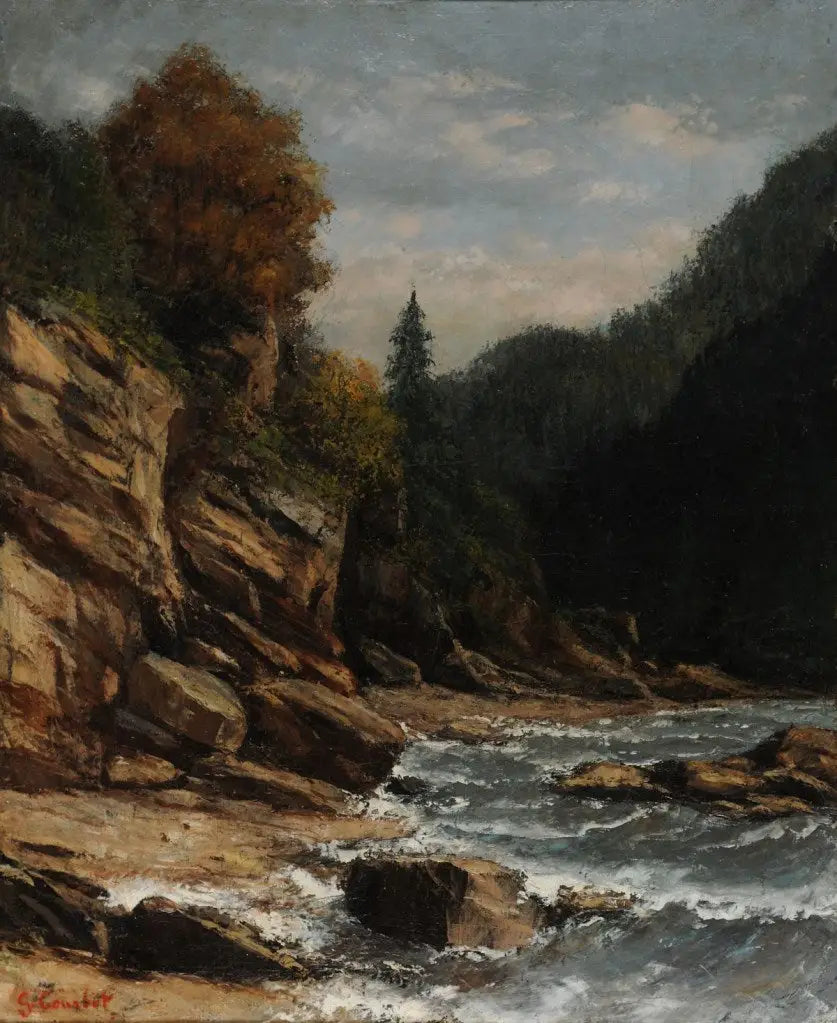 Sjøbredde ved Lake Léman - Gustave Courbet