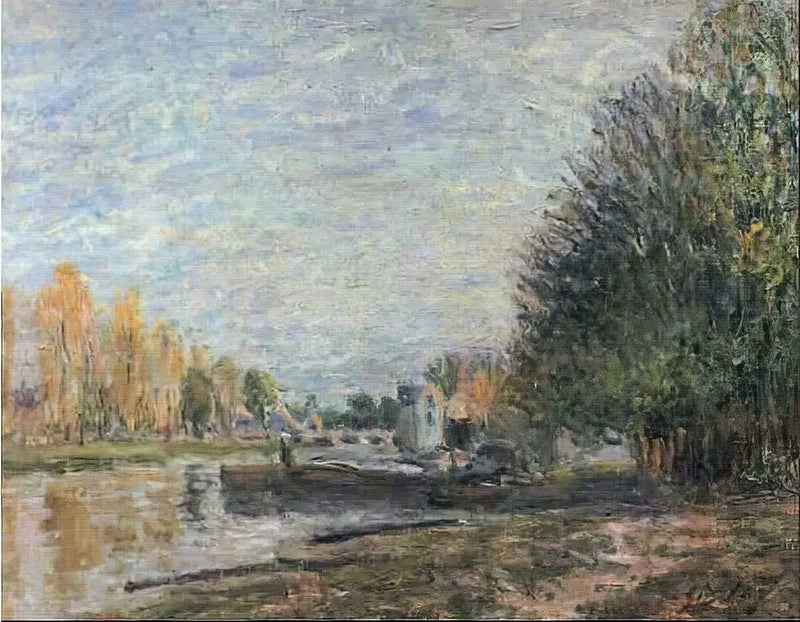 Bredder av Loing ved solnedgang - Alfred Sisley