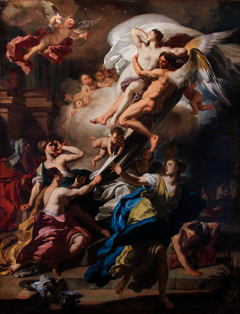 Borée som fjerner Oreithyia, datter av Erekhtheus - Francesco Solimena
