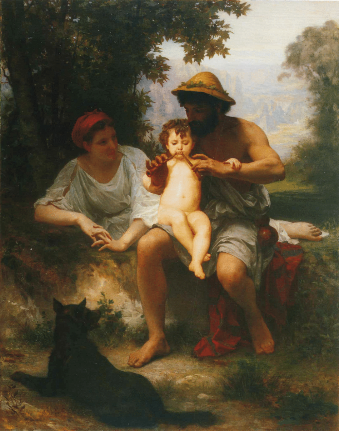 La Leçon de flûte, William-Adolphe Bouguereau, 1873
