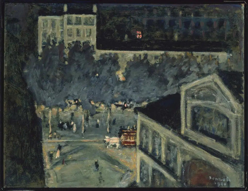 Boulevard de Paris om natten - Pierre Bonnard