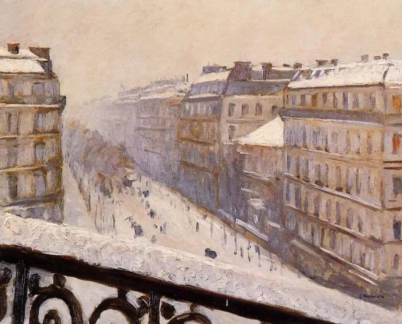 Boulevard Haussmann, snøeffekt - Gustave Caillebotte