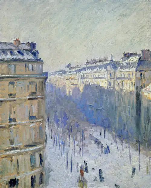 Boulevard Haussmann, snøeffekt - Gustave Caillebotte