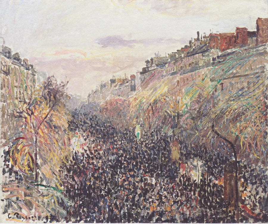 Boulevard Montmartre, Mardi Gras, ved solnedgang - Camille Pissarro