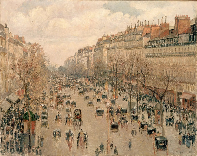 Boulevard Montmartre, sol ettermiddag - Camille Pissarro