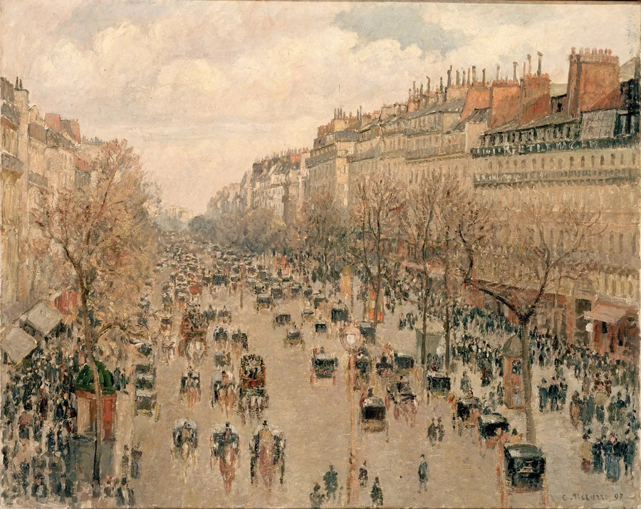 Boulevard Montmartre, sol ettermiddag - Camille Pissarro