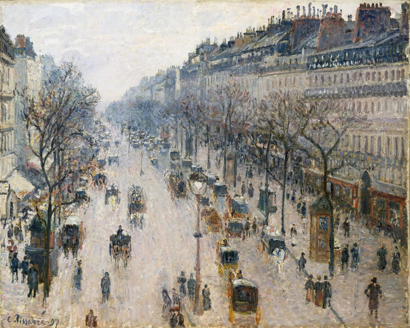 Boulevard Montmartre en vintermorgen - Camille Pissarro