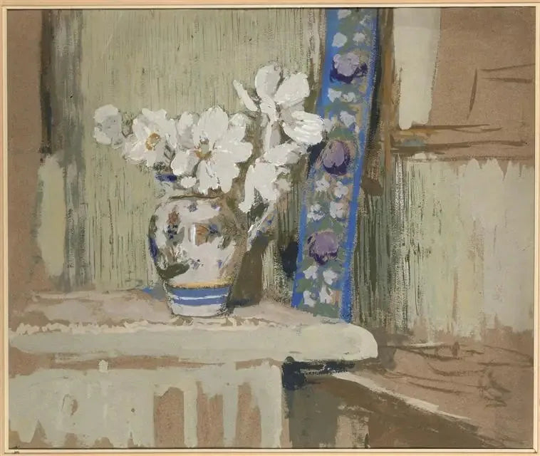 Hvitt anemonebukett - Édouard Vuillard