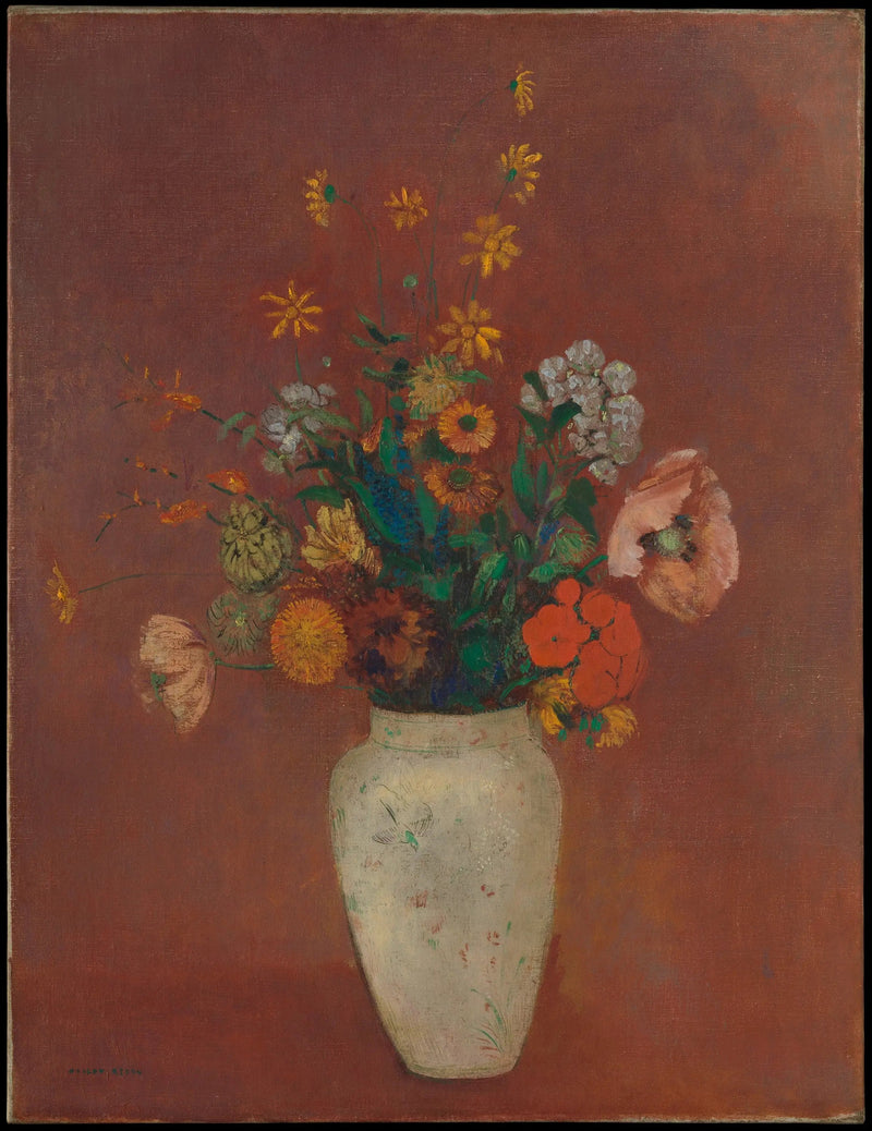 Bukett i en kinesisk vase - Odilon Redon