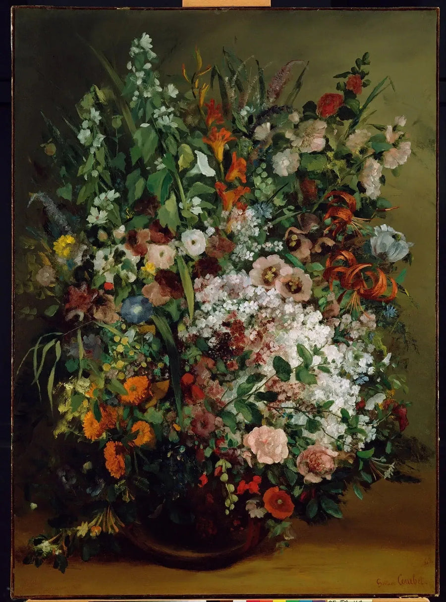 Blomsterranke i en vase - Gustave Courbet