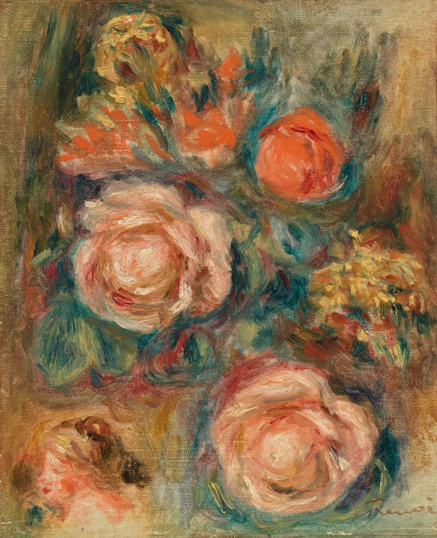 Roser i bukett - Pierre-Auguste Renoir