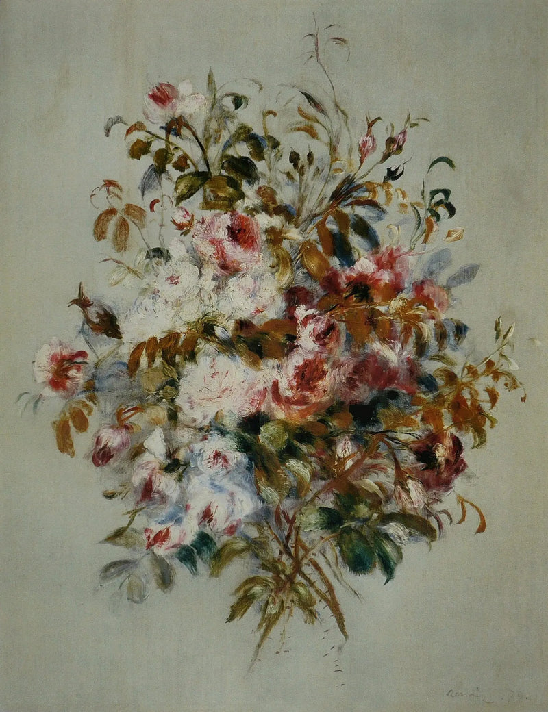 Roser i bukett - Pierre-Auguste Renoir