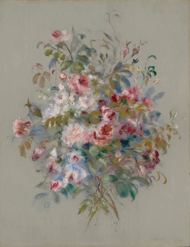 Roser i bukett - Pierre-Auguste Renoir
