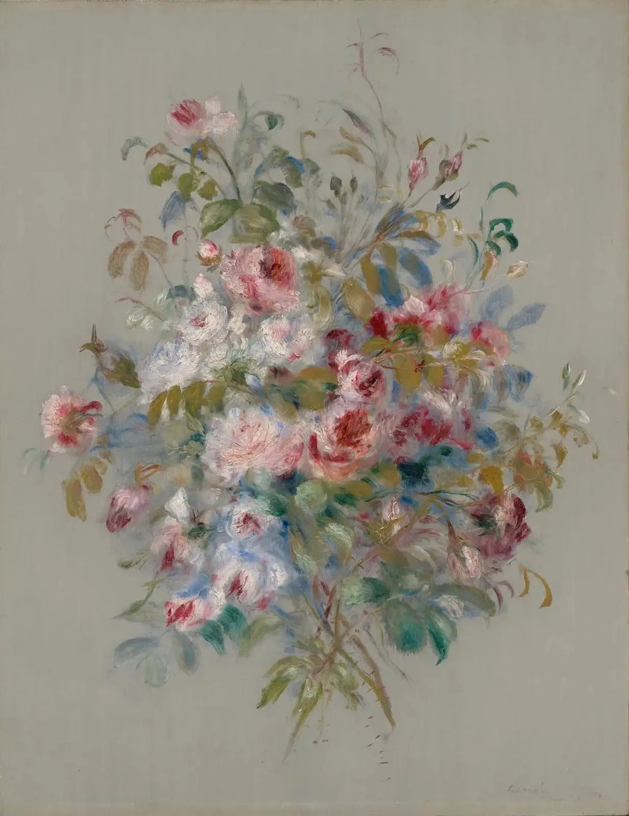 Roser i bukett - Pierre-Auguste Renoir