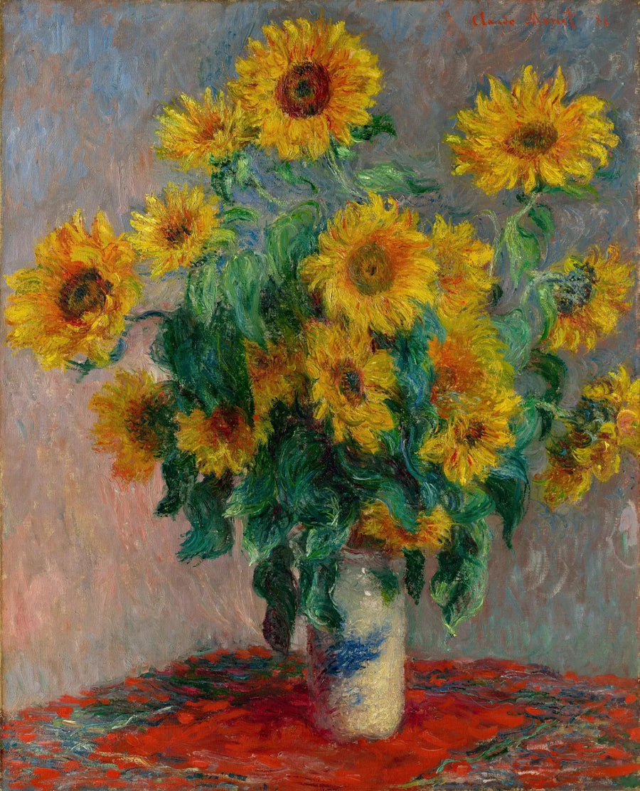 Bukett med solsikker - Claude Monet