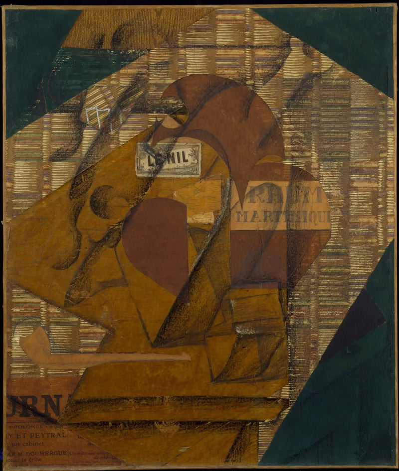 Romflaske og Avis - Juan Gris