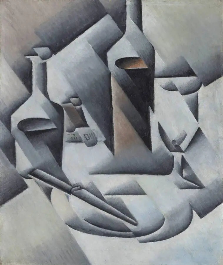 Flasker og kniv - Juan Gris