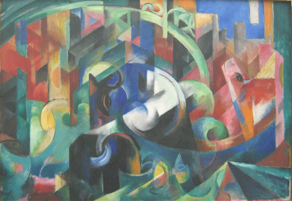 Bovins I - Franz Marc image 1 copie peinte à la main à l’huile