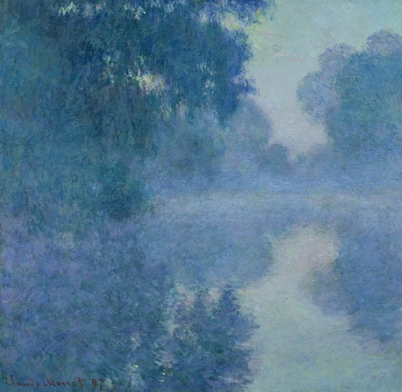 Seine-elven nær Giverny, soloppgang - Claude Monet