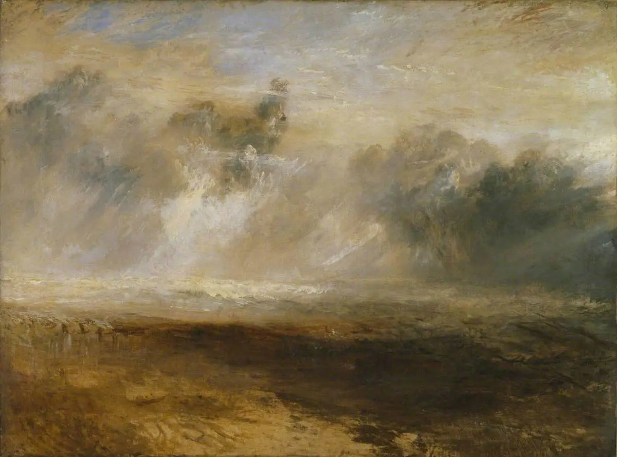 Breakers on a Flat Beach - J. M. W. Turner image 1 reproduction de peinture à l’huile