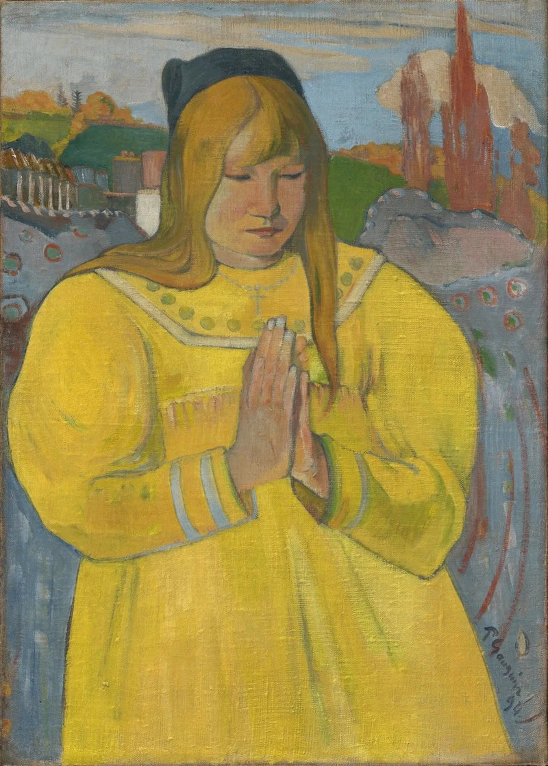Bretonne i bønn - Paul Gauguin
