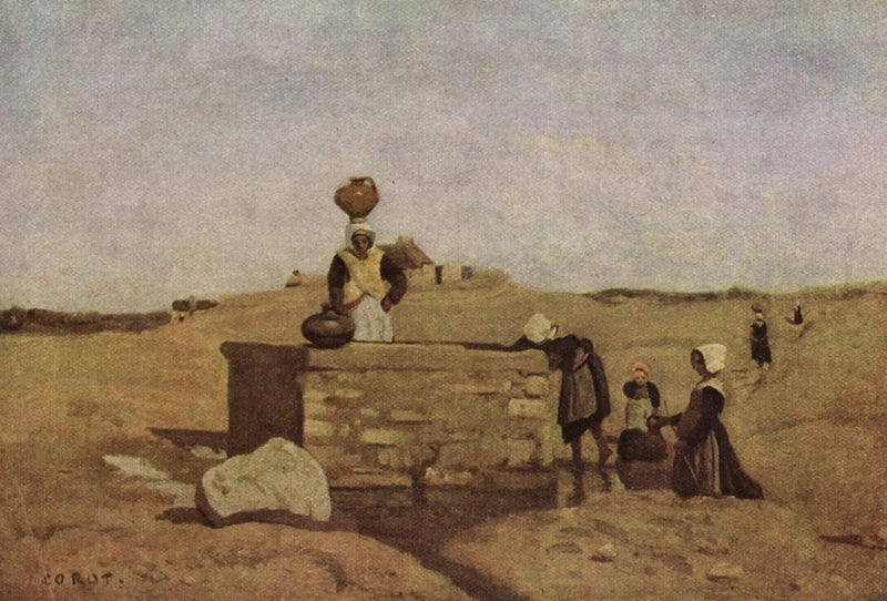 Bretoner ved fontenen - Jean-Baptiste Camille Corot