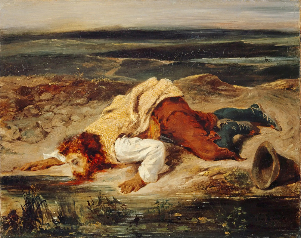 Brigand blessé - Eugène Delacroix image 1 copie peinte à la main à l’huile