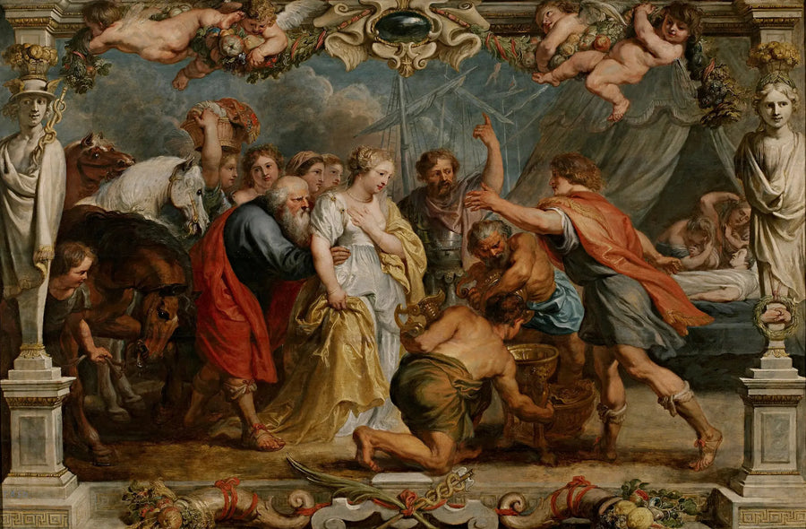 Briséis gitt til Achille av Nestor - Peter Paul Rubens