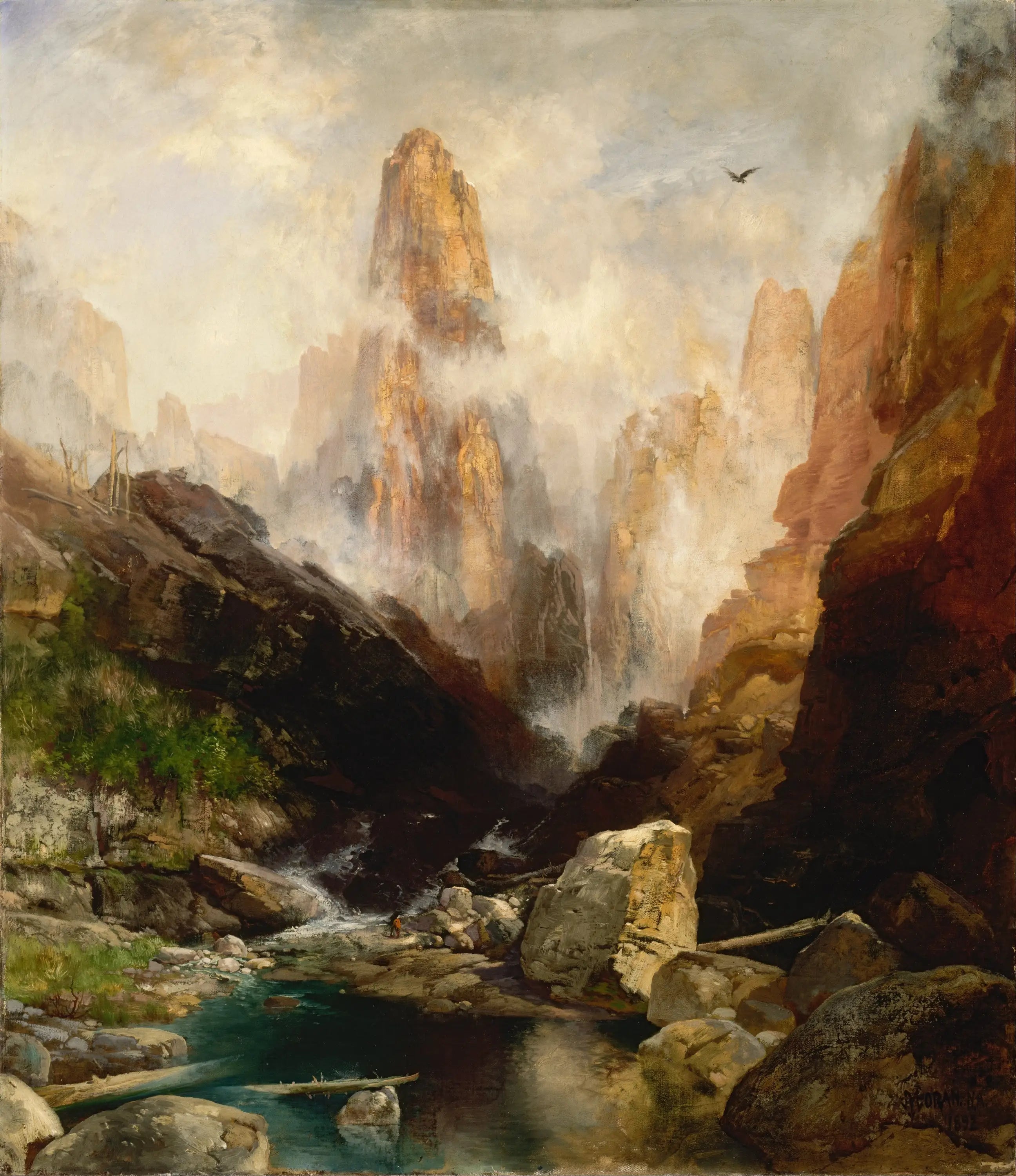 Brouillard dans le canyon de Kanab, Utah - Thomas Moran image 1 reproduction artisanale de tableau
