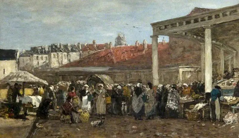 Brussel, det Gamle Fiskemarkedet - Eugène Boudin