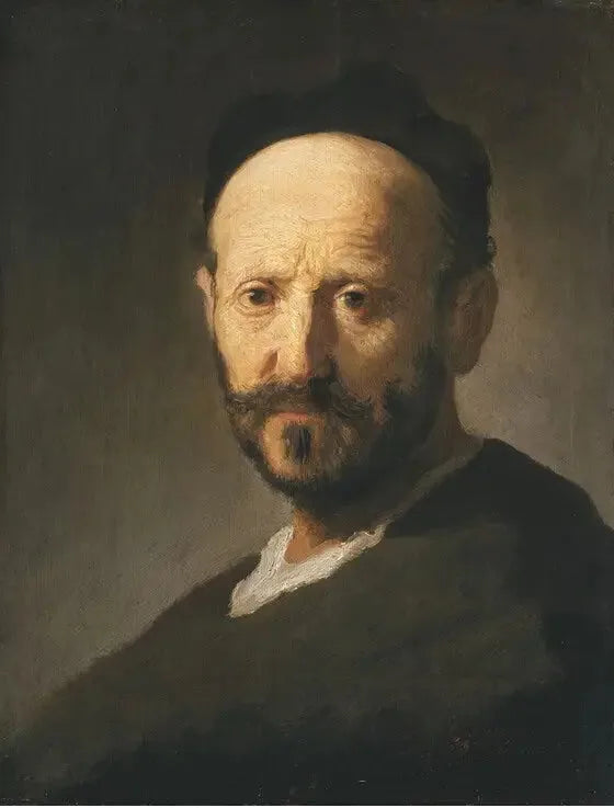 Bust av mann med caps - Rembrandt