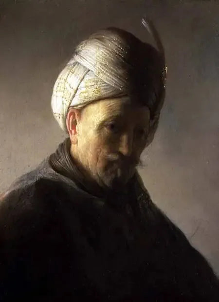 Byste av mann med turban - Rembrandt