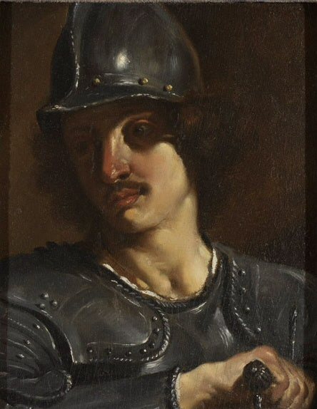 Brystbilde av en soldat i rustning - Guercino