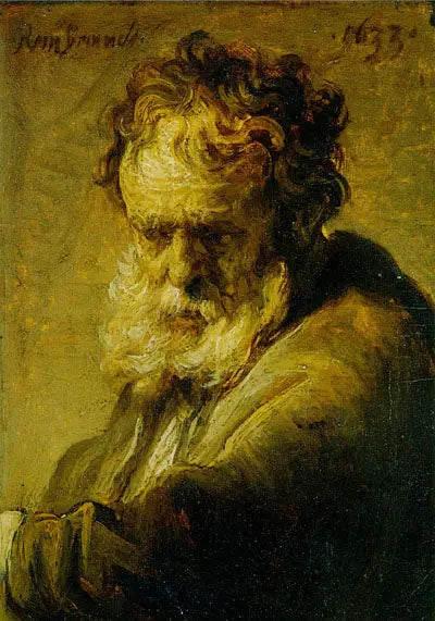 Buste av en gammel skjeggete mann - Rembrandt