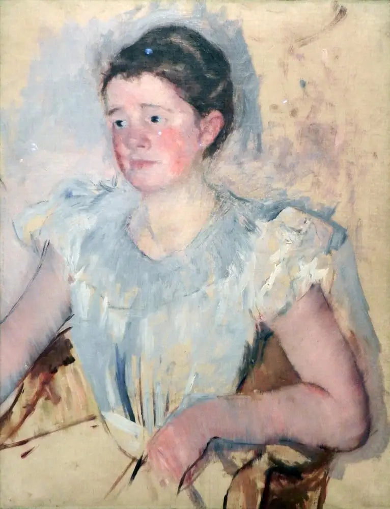 Byste av kvinne i hvit bluse - Mary Cassatt