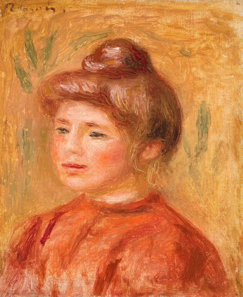 Bust av kvinne i rødt - Pierre-Auguste Renoir