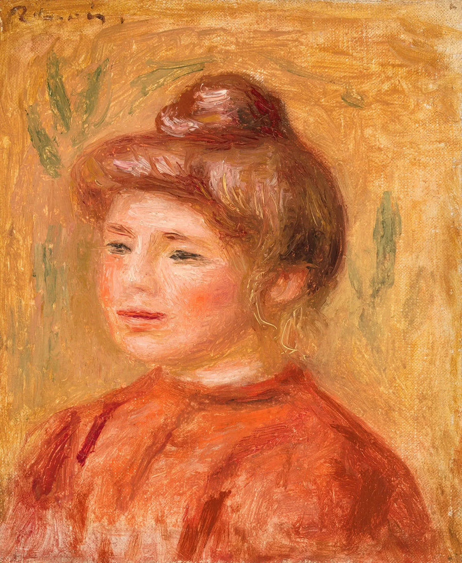 Bust av kvinne i rødt - Pierre-Auguste Renoir