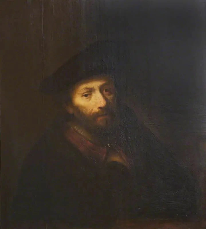Bust av mann med skjegg og beret - Rembrandt